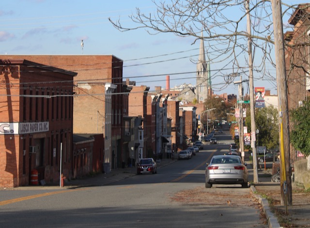 The view north from Liberty Street along Fifth Avenue towards the current Christ Church, United Methodist, on State Street.